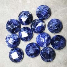 14MM FACETED ROUND CABOCHON SODLITE(6PCS/BAG)